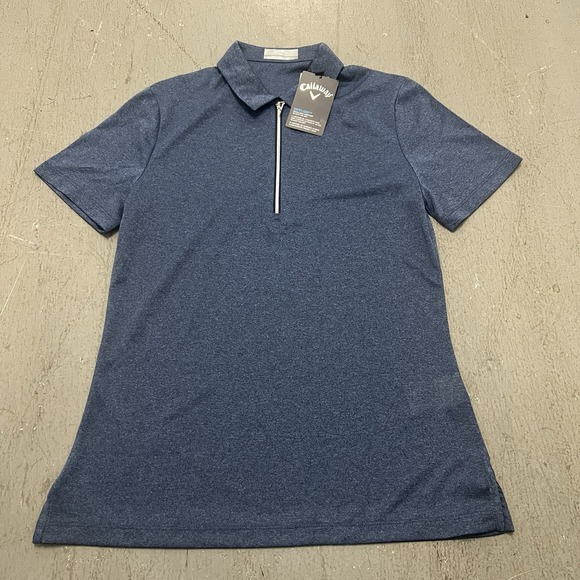 Callaway Tops - Callaway Women's XS Navy Opti-Dri 1/4 Zip Golf Short Sleeve Polo Shirt